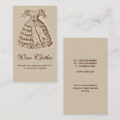 Vintages Kleidermoderne Geschäftskarte Visitenkarte (Vorne/Hinten)