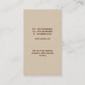 Vintages Kleidermoderne Geschäftskarte Visitenkarte (Rückseite)