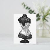 Vintages Kleidungsformular Postkarte (Stehend Vorderseite)