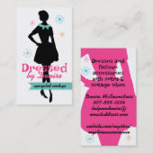 Vintages Kleidungsmuster Silhouette Nähkleidung Visitenkarte (Vorne/Hinten)