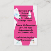 Vintages Kleidungsmuster Silhouette Nähkleidung Visitenkarte (Rückseite)