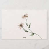 Vintages kleines Blumenspiel Briefpapier (Rückseite)