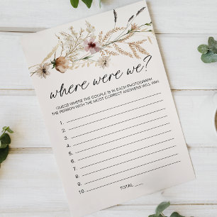 Vintages kleines Blumenspiel, wo wir waren Flyer