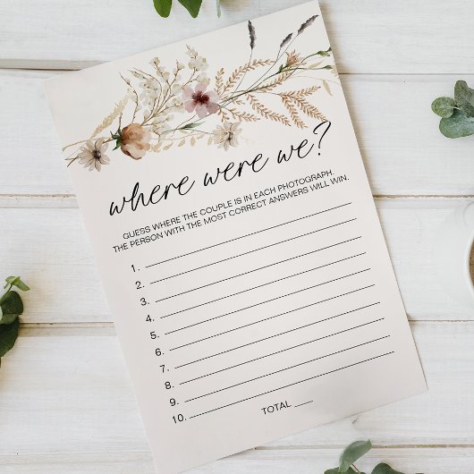 Vintages kleines Blumenspiel, wo wir waren Flyer