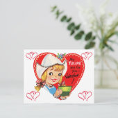 Vintages kleines holländisches Mädchen Valentine d Postkarte (Stehend Vorderseite)