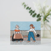 Vintages kleines holländisches Mädchenjunge Postkarte (Stehend Vorderseite)