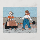 Vintages kleines holländisches Mädchenjunge Postkarte (Vorderseite)