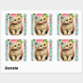 Vintages kleines Kitten Stickers Blumenkohl Shabby (Blatt)