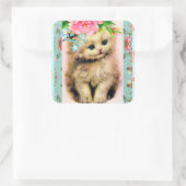 Vintages kleines Kitten Stickers Blumenkohl Shabby (Tasche)