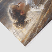 Vintages Kleines Mädchen, das Klavierdekoupage spi Seidenpapier (Ausschnitt)