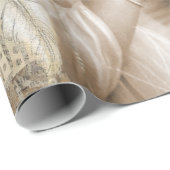 Vintages kleines Mädchen-Mattverpackungs-Papier, Geschenkpapier (Rolleneckpunkt)