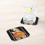 Vintages kleines Mädchen mit großem Halloween-Kürb Untersetzer (Vor Ort)