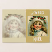 Vintages kleines Mädchen mit Mistleton Folienkarte (Innenseite)