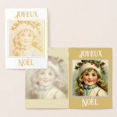 Vintages kleines Mädchen mit Mistleton Folienkarte (Anzeige)