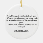 Vintages Kleines Mädchen und Puppenschmuck Keramik Ornament (Hinten)