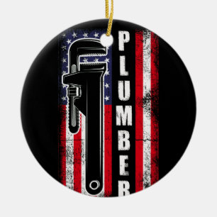 Vintages Klempnerschlüssel für die amerikanische Keramik Ornament