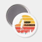 Vintages Klettern Retro Kletterwand Silhouette Magnet (Vorderseite/Rückseite)