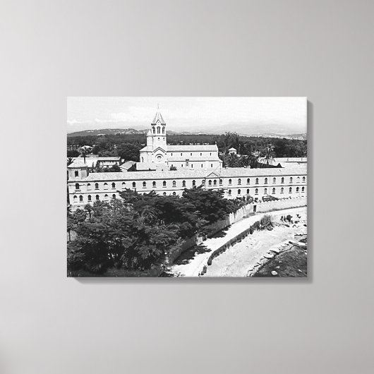 Vintages Kloster von Cannes Saint-Honorat Leinwanddruck (Vorderseite)