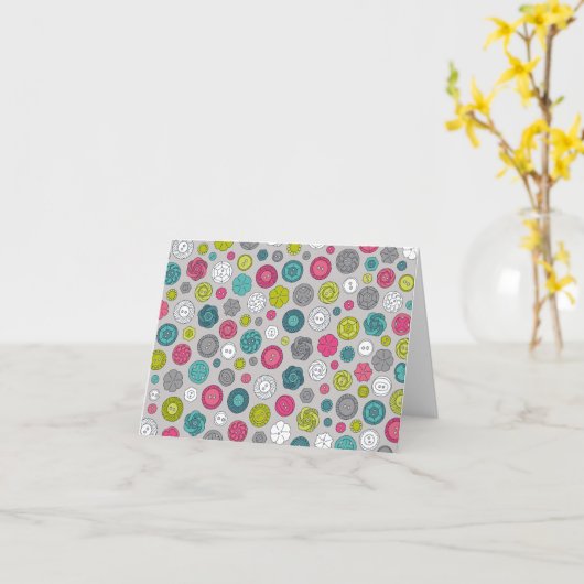 Vintages Knöpfe notecard Karte (Gelbe Blume)