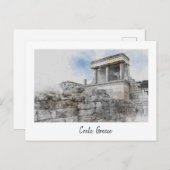 Vintages Knossos Palace Postcard - Heraklion Feiertagspostkarte (Vorne/Hinten)