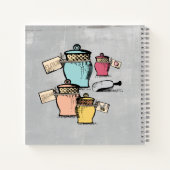 Vintages Kochbuch für personalisierte Rezepte Notizblock (Rückseite)