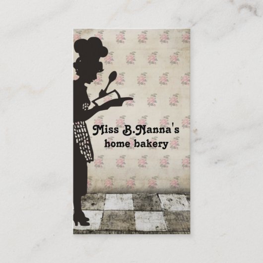 Vintages Kochs-Silhouettebacken, das Visitenkarte (Vorderseite)