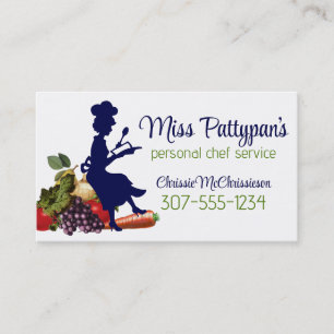 Vintages Kochs-Silhouettebacken, das Visitenkarte