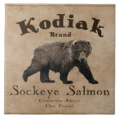 Vintages Kodiak-Lachs-Label Fliese (Vorderseite)