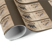 Vintages Kodiak-Lachs-Label Geschenkpapier (Rolleneckpunkt)