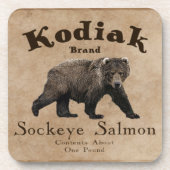 Vintages Kodiak-Lachs-Label Getränkeuntersetzer (Vorderseite)
