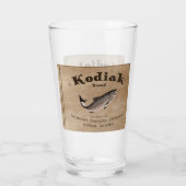 Vintages Kodiak-Lachs-Label Glas (Rückseite)