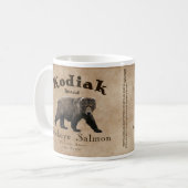 Vintages Kodiak-Lachs-Label Kaffeetasse (Vorderseite Links)