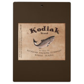 Vintages Kodiak-Lachs-Label Klemmbrett (Rückseite)
