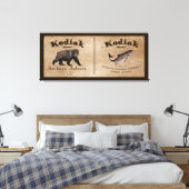 Vintages Kodiak-Lachs-Label Leinwanddruck (Insitu (Schlafzimmer))
