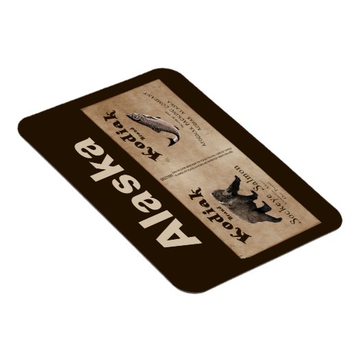 Vintages Kodiak-Lachs-Label Magnet (Rechte Seite)