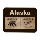 Vintages Kodiak-Lachs-Label Magnet (Horizontal)