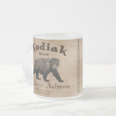 Vintages Kodiak-Lachs-Label Mattglastasse (Vorderseite Links)