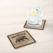 Vintages Kodiak-Lachs-Label Rechteckiger Pappuntersetzer (Vor Ort)