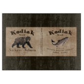 Vintages Kodiak-Lachs-Label Schneidebrett (Vorderseite)