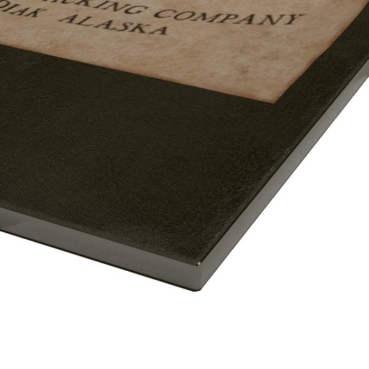 Vintages Kodiak-Lachs-Label Schneidebrett (Ecke)