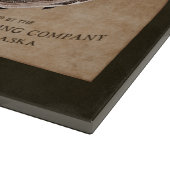 Vintages Kodiak-Lachs-Label Schneidebrett (Ecke)