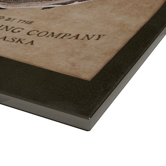 Vintages Kodiak-Lachs-Label Schneidebrett (Ecke)