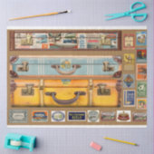 Vintages Koffer-Entcouppapier Seidenpapier (Basteln)