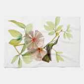 Vintages Kolibri-Vogel-Blumen-Küchen-Tuch Geschirrtuch (Horizontal)