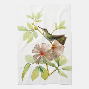 Vintages Kolibri-Vogel-Blumen-Küchen-Tuch Geschirrtuch