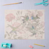 Vintages Kolibri-Vogel-Rosen-Blumen-Seidenpapier Seidenpapier (Basteln)