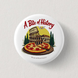 Vintages Kolosseum Rom & Neapolitanische Pizza Kun Button
