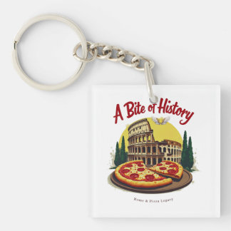 Vintages Kolosseum Rom & Neapolitanische Pizza Kun Schlüsselanhänger