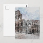 Vintages Kolosseum Rom Postkarte - Reisen Kunst (Vorne/Hinten)