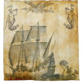 Vintages kombiniertes nautischv 6 duschvorhang (Vorderseite)